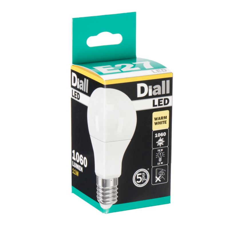 Żarówka LED Diall A60 E27 11 W 1060 lm mleczna barwa ciepła