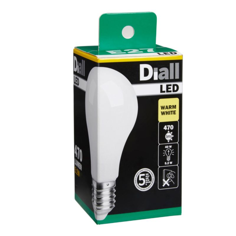 Żarówka LED Diall A60 E27 5,2 W 470 lm mleczna barwa ciepła