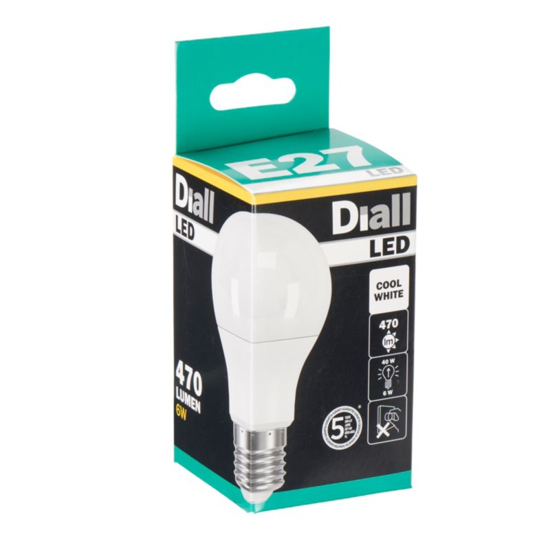 Żarówka LED Diall A60 E27 6 W 470 lm mleczna barwa neutralna