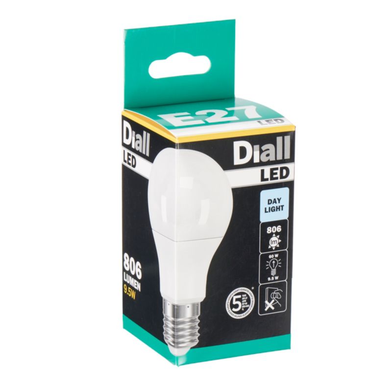 Żarówka LED Diall A60 E27 9,5 W 806 lm 6500 K mleczna barwa zimna