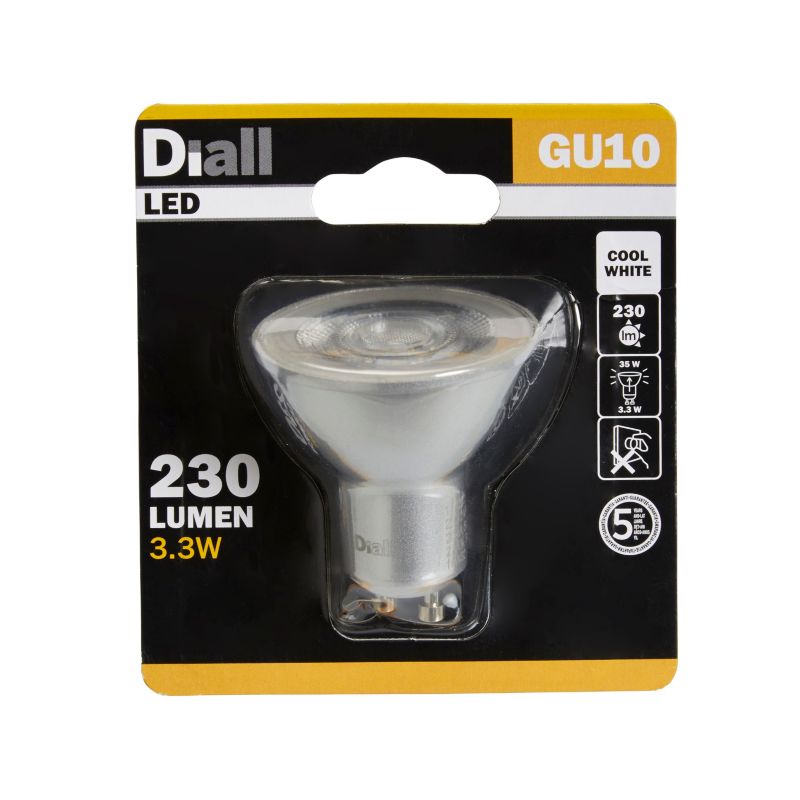 Żarówka LED Diall GU10 3 W 230 lm mleczna barwa zimna