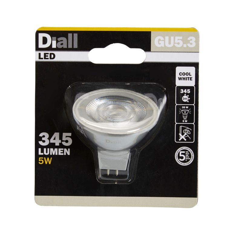 Żarówka LED Diall GU5.3 5 W 345 lm mleczna barwa zimna