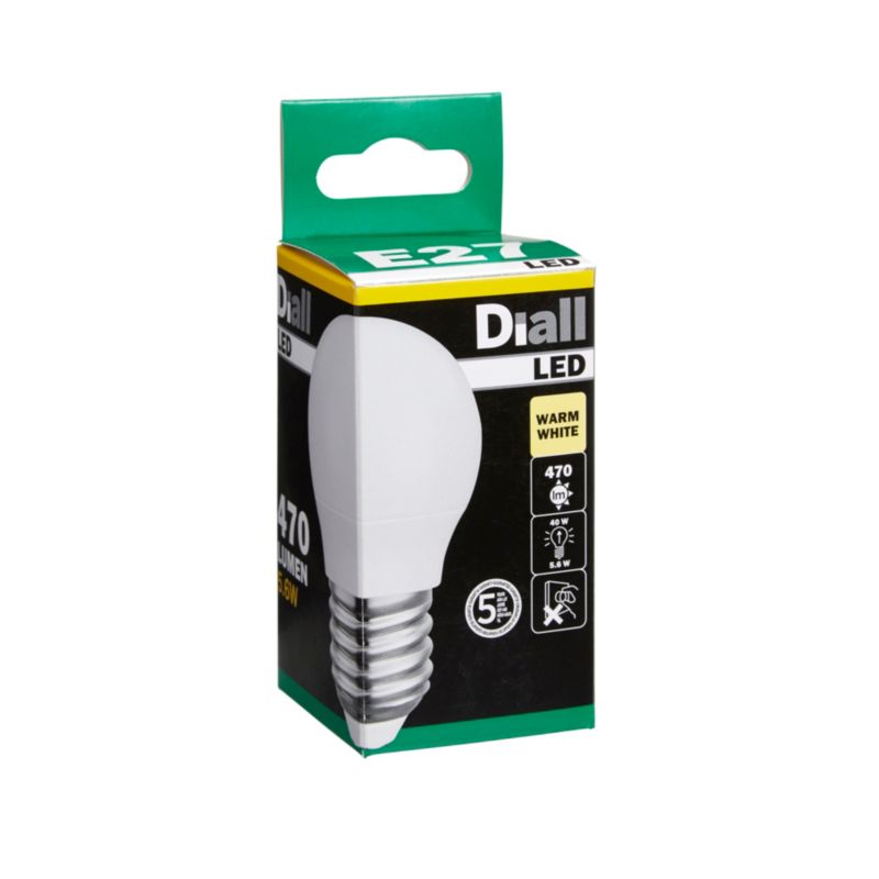 Żarówka LED Diall P45 E27 5,6 W 470 lm mleczna barwa ciepła