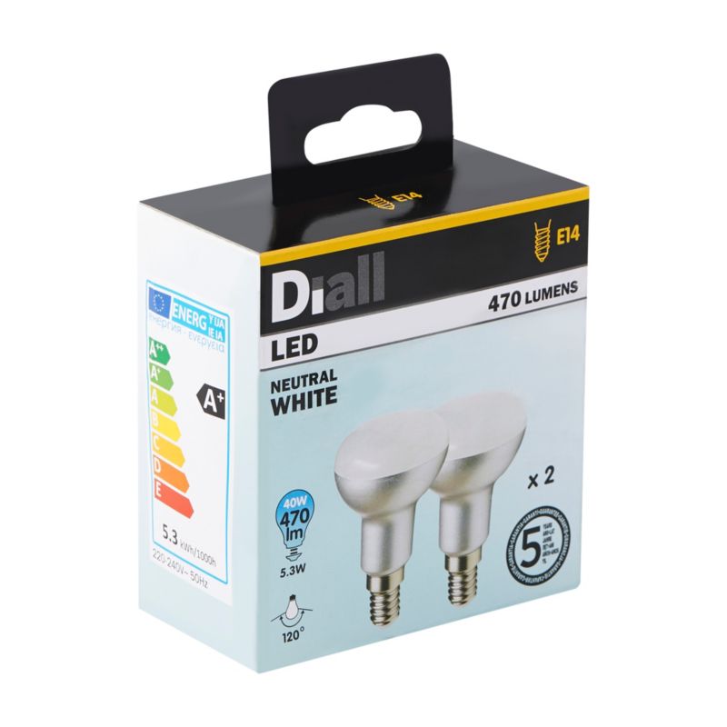 Żarówka LED Diall R50 E14 5,3 W 470 lm mleczna barwa neutralna