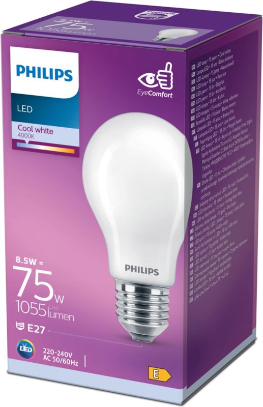 Żarówka LED Glass Philips A60 E27 1055 lm 4000 K