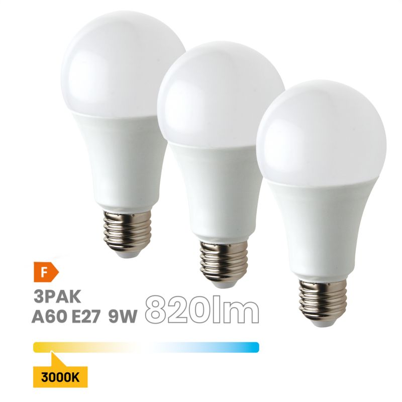 Żarówka LED Milagro A60 E27 9 W 3000 K 3 szt.