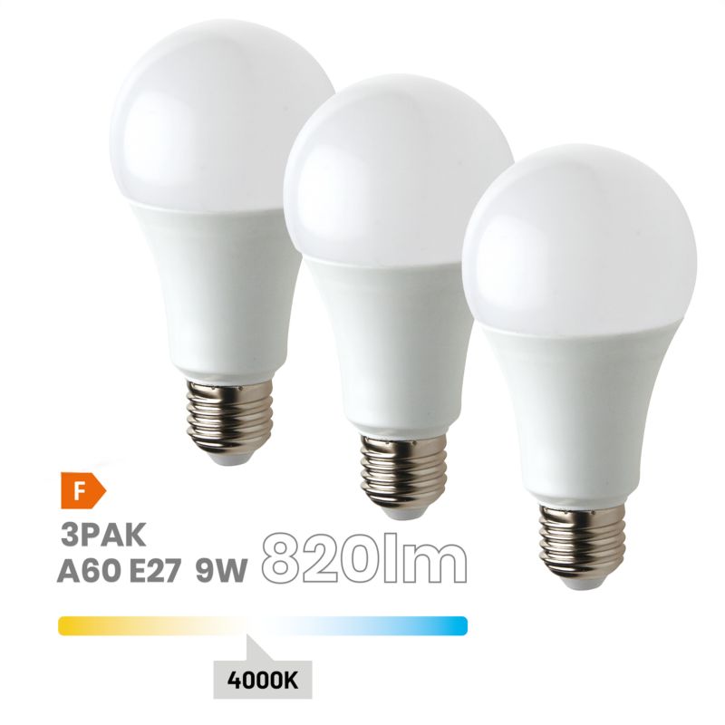 Żarówka LED Milagro A60 E27 9 W 4000 K 3 szt.