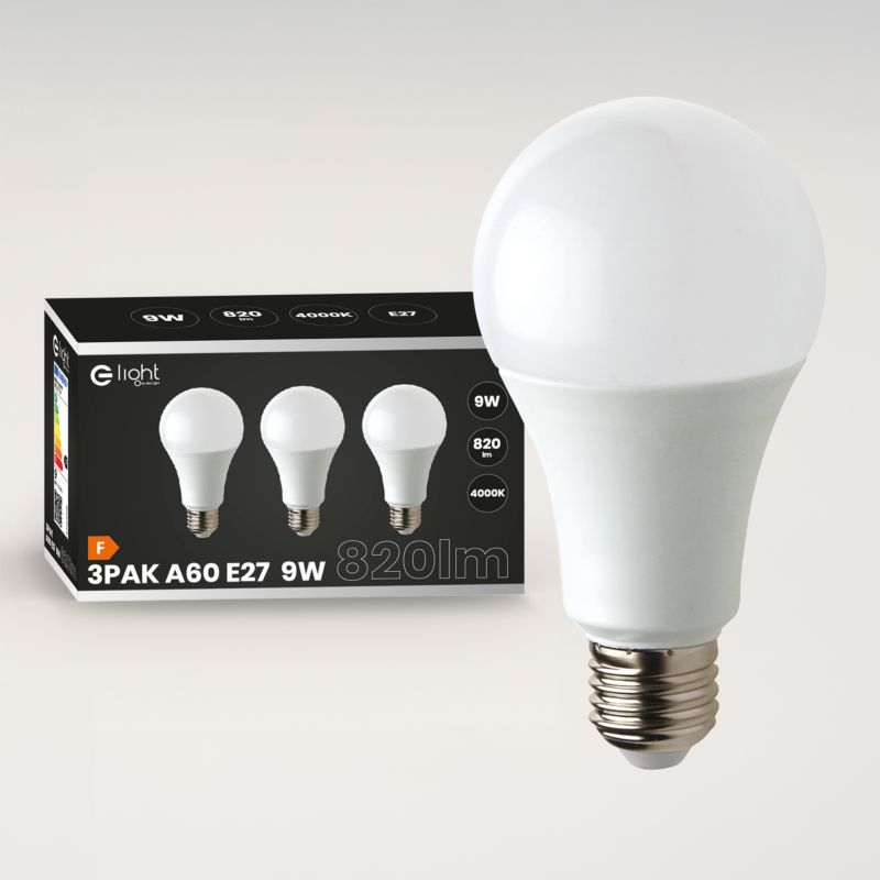 Żarówka LED Milagro A60 E27 9 W 4000 K 3 szt.