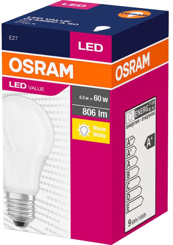 Żarówka LED Osram A60 E27 8,5 W 2700 K