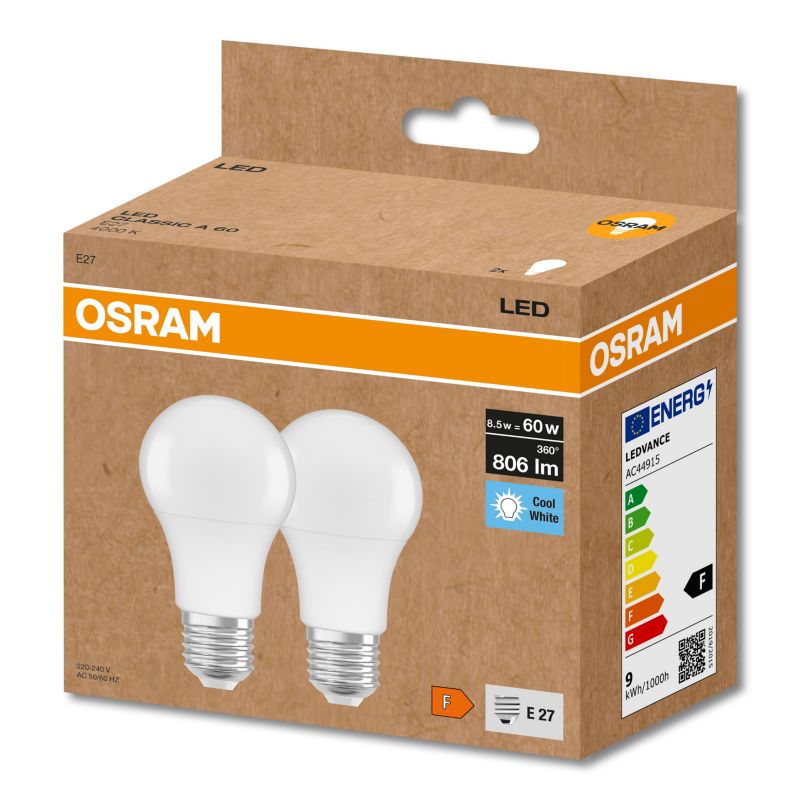 Żarówka LED Osram A60 E27 806 lm 4000 K 2 szt.