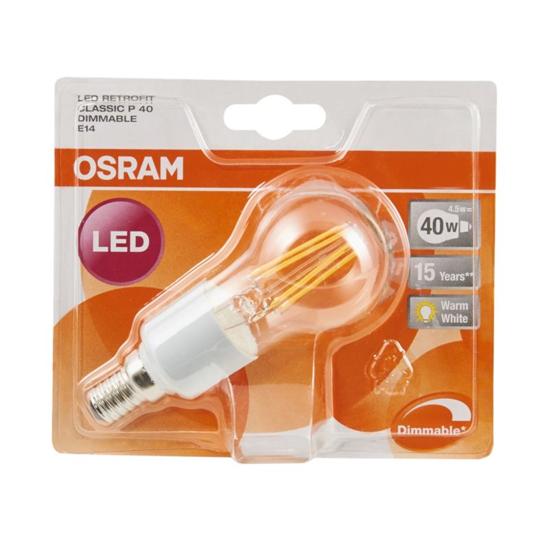Żarówka LED Osram E14 4,5 W 470 lm przezroczysta barwa ciepła DIM