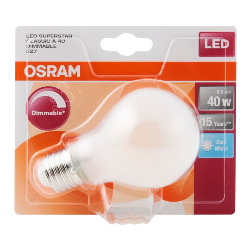 Żarówka LED Osram E27 5 W 470 lm mleczna barwa zimna DIM