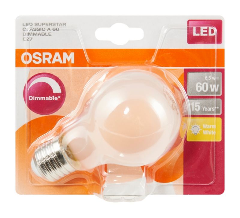 Żarówka LED Osram E27 7,5 W 806 lm mleczna barwa ciepła DIM