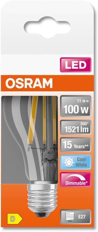 Żarówka LED Osram Filament A100 E27 1521 lm 4000 K filamentowa DIM