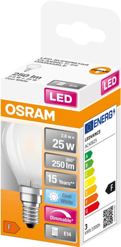 Żarówka LED Osram P25 E14 250 lm 4000 K mleczna DIM