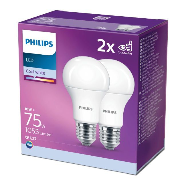 Żarówka LED Philips A60 E27 1055 lm 4000 K 2 szt.