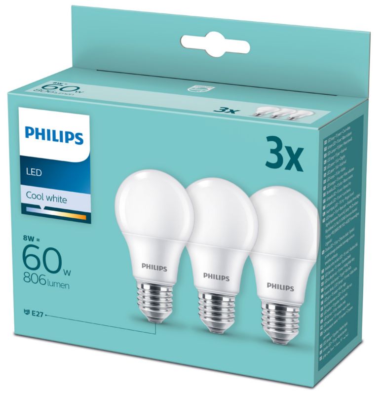 Żarówka LED Philips A60 E27 806 lm 2700 K 3 szt.