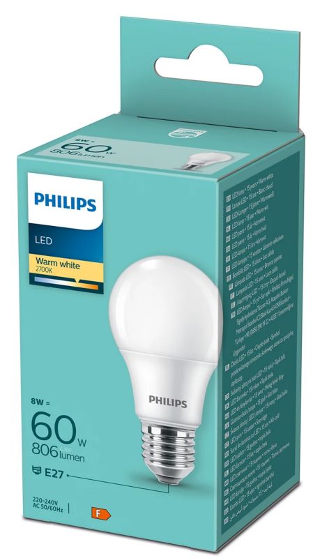 Żarówka LED Philips A60 E27 806 lm 2700 K 8W