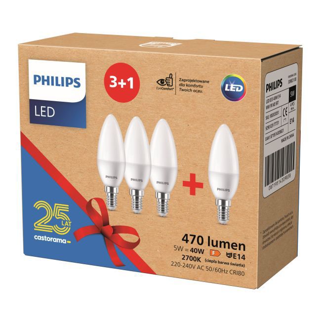 Żarówka LED Philips B45 E14 470 lm 2700 K 4 szt.