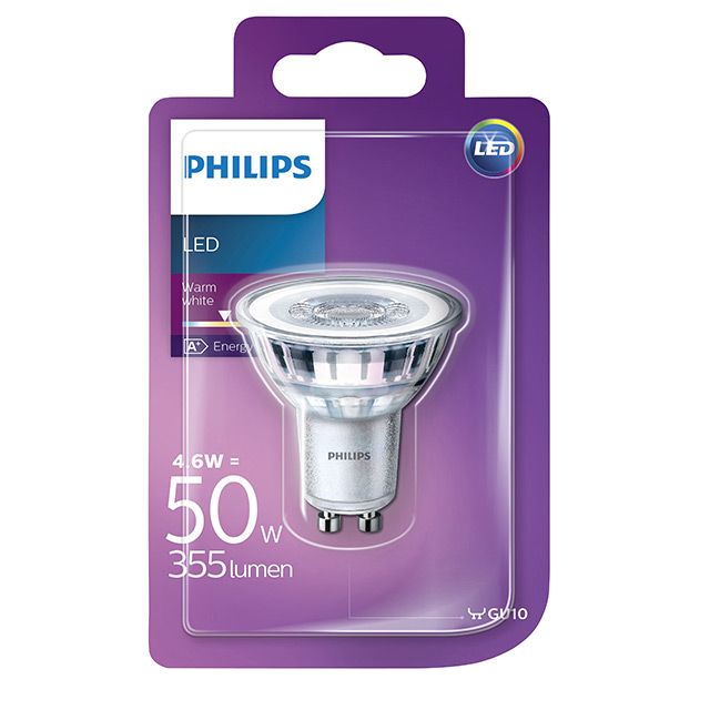 Żarówka LED Philips GU10 4,6 W 355 lm przezroczysta barwa ciepła