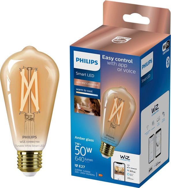 Żarówka LED Smart Philips ST64 E27 2000/5000 K amber
