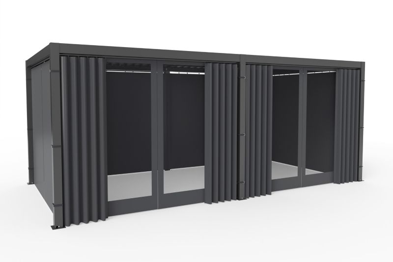Zasłona Boczna Zestaw z Moskitierą do Pergoli PRIMARY 3x5.8 Antracyt 4szt