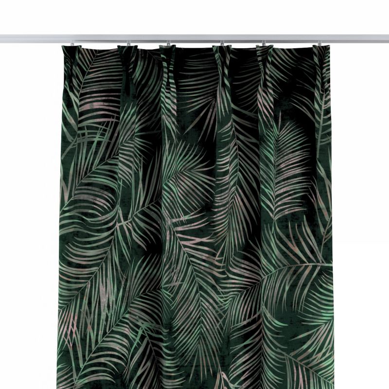 Zasłona na haczykach flex podwójnych 140 x 260 cm Dekoria liscie na zielonym tle  1 szt.