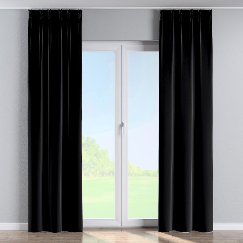 Zasłona na haczykach flex podwójnych Dekoria 140x260 cm głęboka czerń 1 szt.