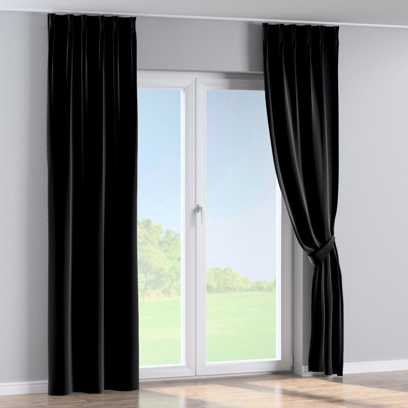 Zasłona na haczykach flex podwójnych Dekoria 140x260 cm głęboka czerń 1 szt.