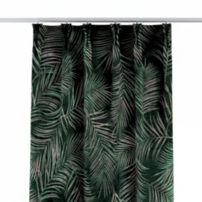 Zasłona na haczykach flex podwójnych Dekoria 140x260 cm liscie na zielonym tle 1 szt.