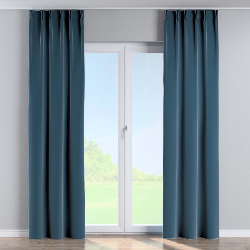 Zasłona na haczykach flex podwójnych Dekoria 140x260 cm pruski błękit 1 szt.