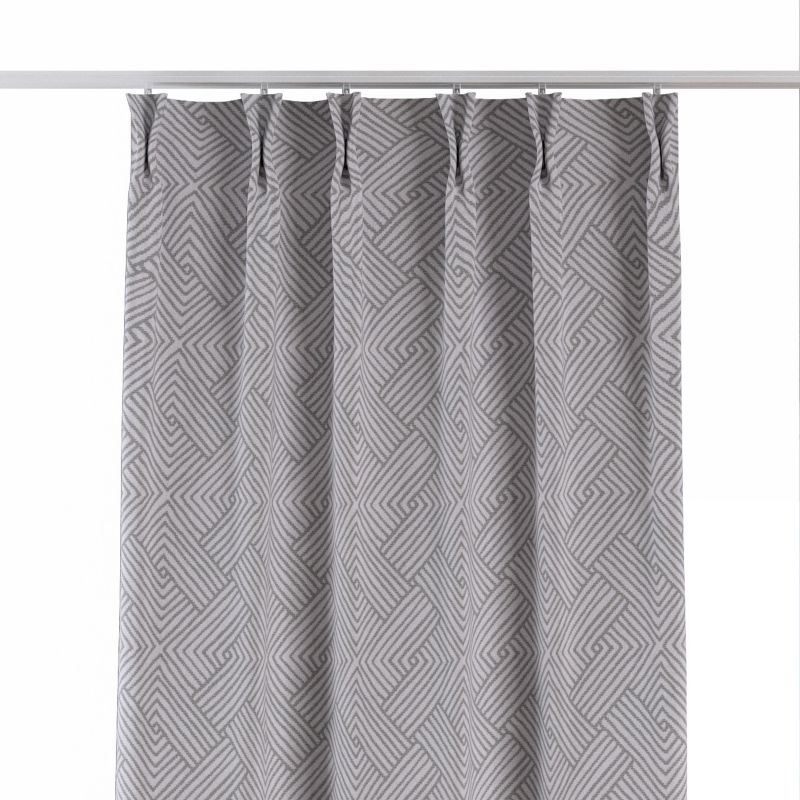 Zasłona na haczykach flex podwójnych Dekoria 140x260 cm szare wzory geometryczne 1 szt.