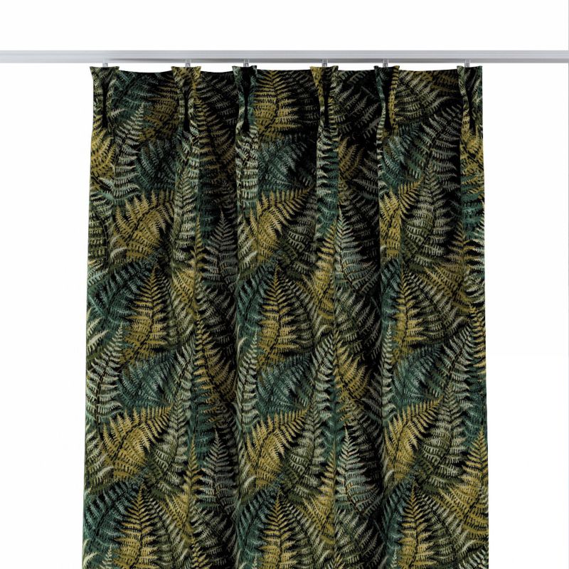 Zasłona na haczykach flex podwójnych Dekoria 140x260 cm zielone liście paproci 1 szt.
