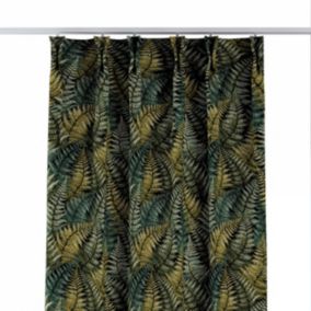 Zasłona na haczykach flex podwójnych Dekoria 140x260 cm zielone liście paproci 1 szt.