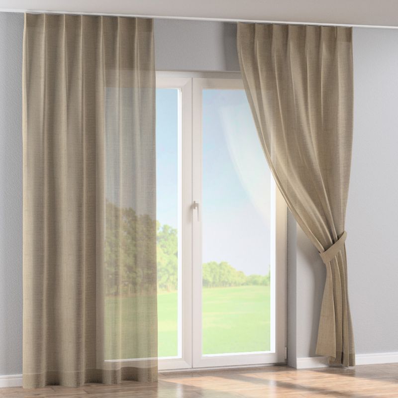 Zasłona na haczykach flex pojedynczych Dekoria 130x245 cm ciemny beż 1 szt.