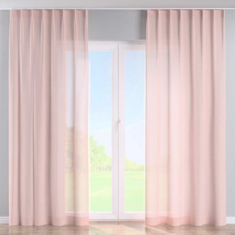 Zasłona na haczykach flex pojedynczych Dekoria 130x245 cm prześwitujący jasny róż 1 szt.