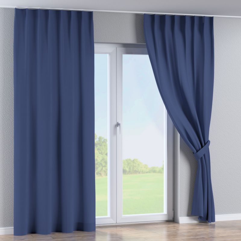 Zasłona na haczykach flex pojedynczych Dekoria 130x260 cm granatowy 1 szt.