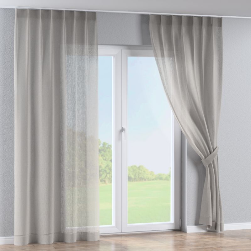 Zasłona na haczykach flex pojedynczych Dekoria 130x260 cm jasno beżowy 1 szt.