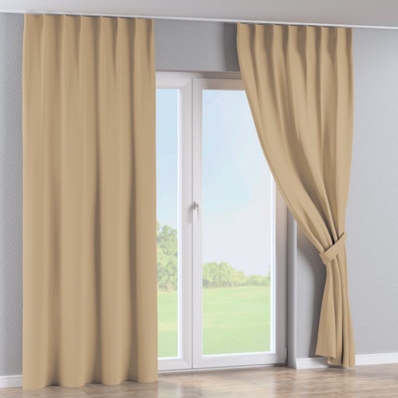 Zasłona na haczykach flex pojedynczych Dekoria 130x260 cm złocisty beż 1 szt.