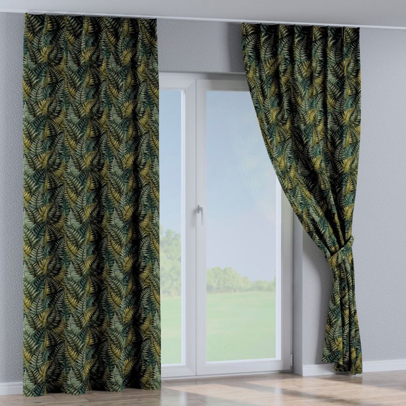 Zasłona na haczykach flex pojedynczych Dekoria 140x260 cm zielone liście paproci 1 szt.