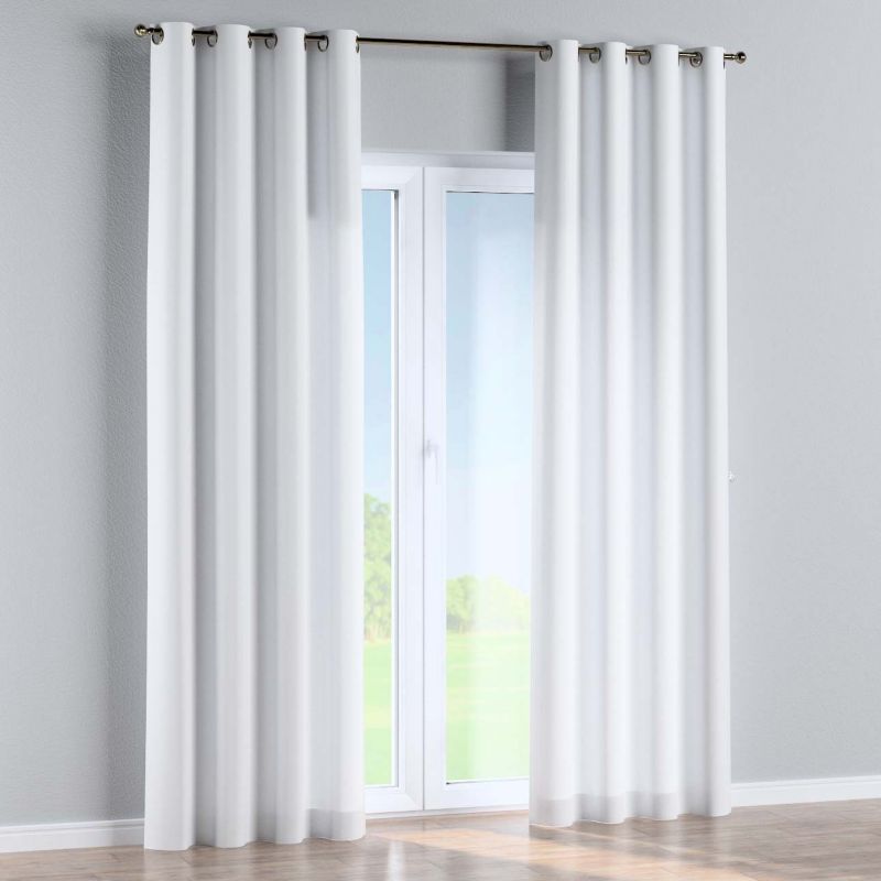 Zasłona na kółkach Dekoria 130x245 cm Damasco biały z połyskiem 1 szt.