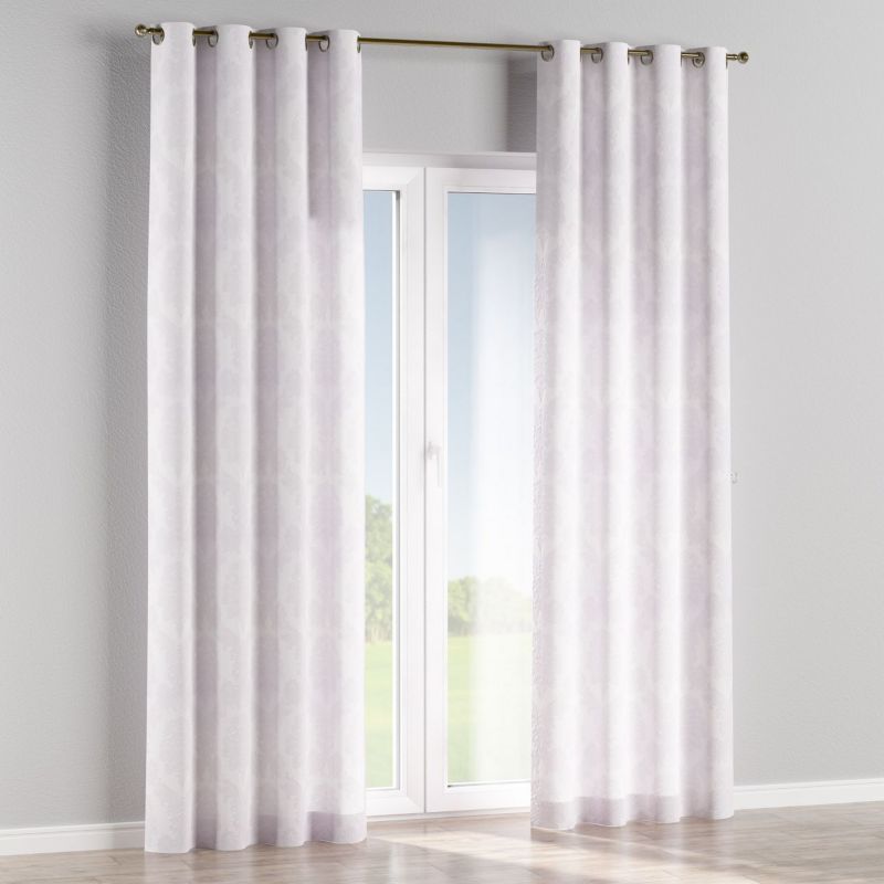 Zasłona na kółkach Dekoria 130x245 cm Damasco liście akantu na białym tle 1 szt.