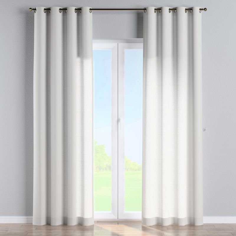 Zasłona na kółkach Dekoria 130x245 cm Linen ciepły biały 1 szt.