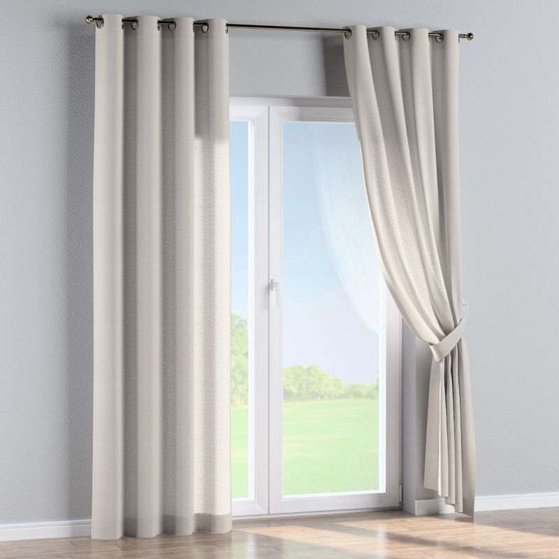 Zasłona na kółkach Dekoria 130x245 cm Linen szaro-beżowy 1 szt.