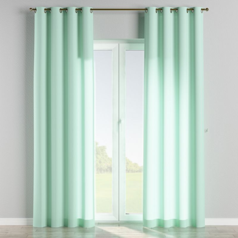 Zasłona na kółkach Dekoria 130x245 cm Loneta turkusowo - miętowy 1 szt.