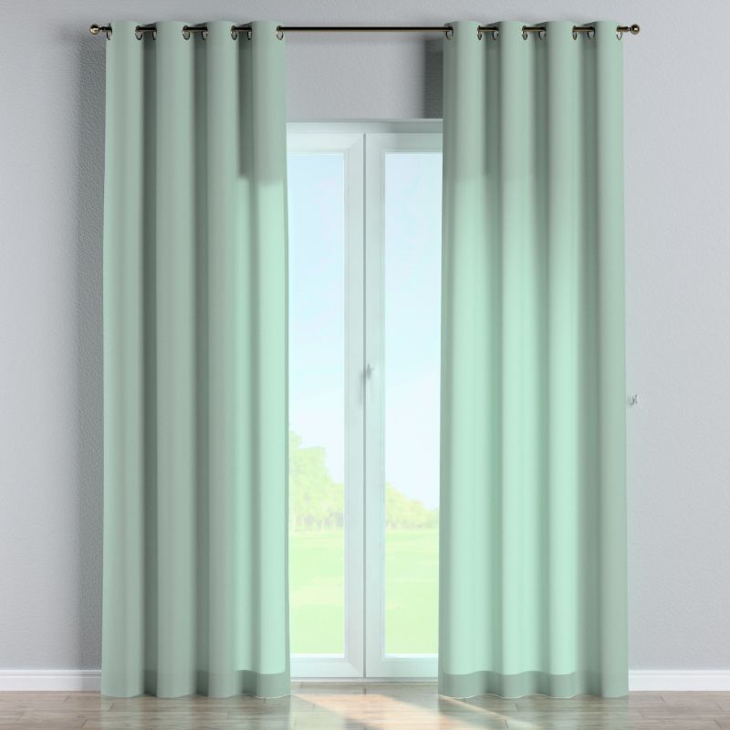 Zasłona na kółkach Dekoria 130x245 cm Loneta zieleń eukaliptusa 1 szt.