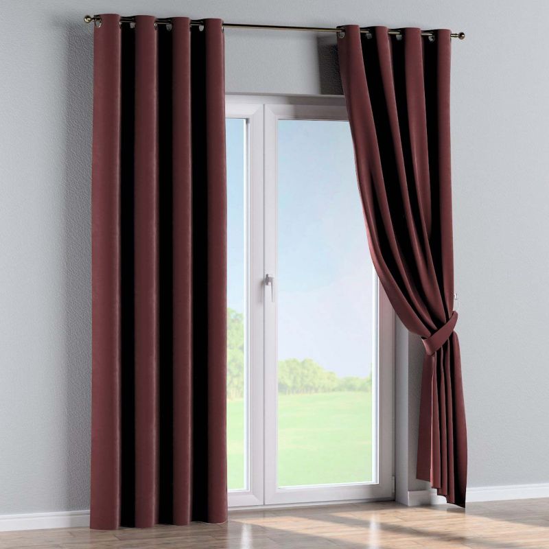 Zasłona na kółkach Dekoria 130x245 cm Velvet bordowy 1 szt.
