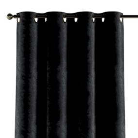 Zasłona na kółkach Dekoria 130x245 cm Velvet głęboka czerń 1 szt.