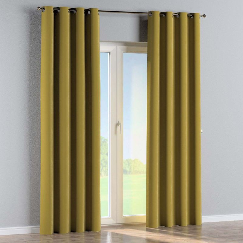 Zasłona na kółkach Dekoria 130x245 cm Velvet oliwkowy zielony 1 szt.