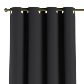Zasłona na kółkach Dekoria 130x260 cm Blackout - zaciemniające czarny 1 szt.